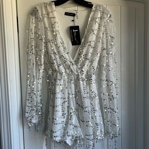 White Sequin Jumpsuit